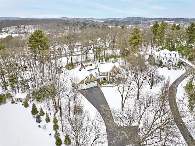 view of snowy aerial view