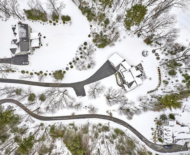 view of snowy aerial view