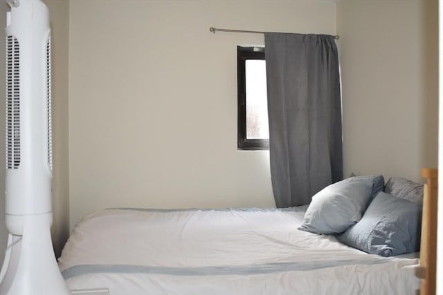 bedroom with a heating unit