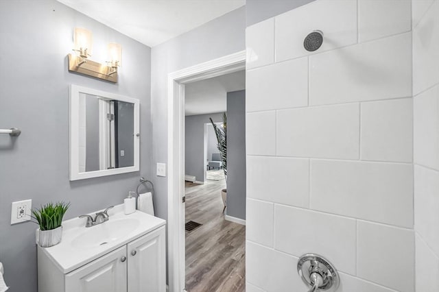 759 Millers Falls Rd, Northfield, MA 01360 - full bath with vanity, wood finished floors, and a shower