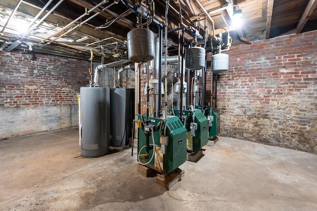 8 Everett St, Somerville, MA 02143 - utility room featuring water heater and a heating unit