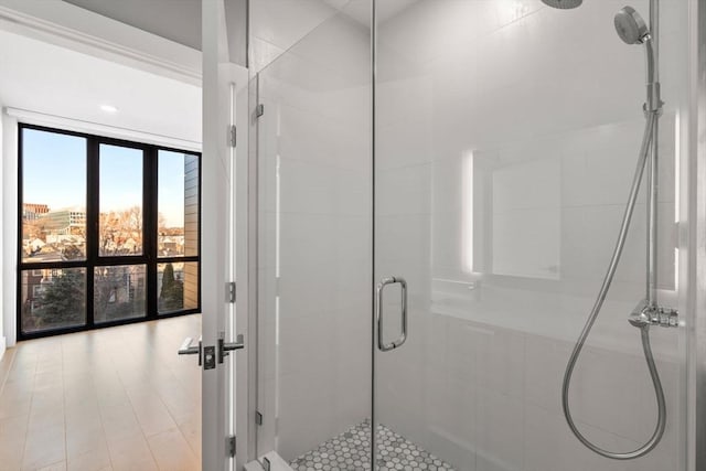 bathroom with walk in shower