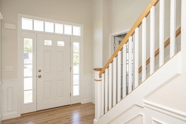 foyer featuring light hardwood / wood-style floors