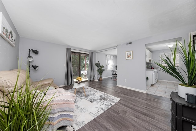 living room featuring hardwood / wood-style floors