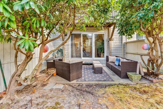 view of patio featuring outdoor lounge area