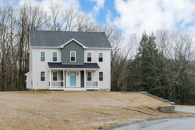 view of front of home featuring covered porch