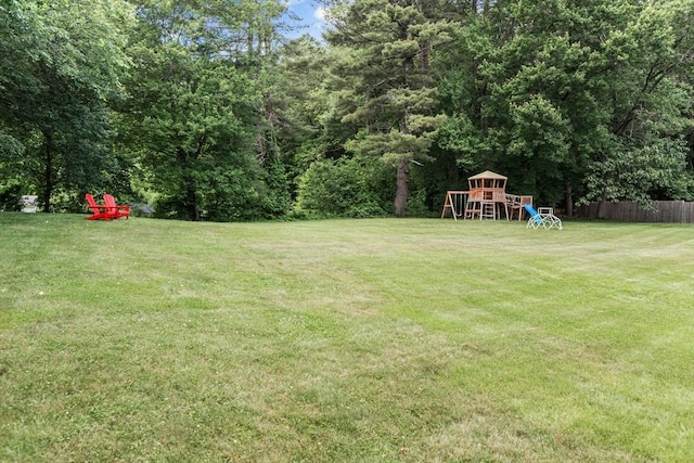 view of yard featuring a playground