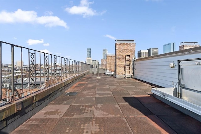 view of patio featuring a city view