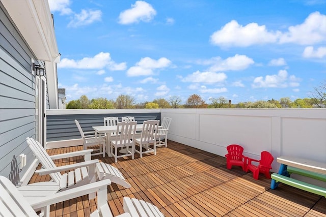 60 Starbird Ave Unit 2, Boston, MA 02131 - wooden deck with outdoor dining space