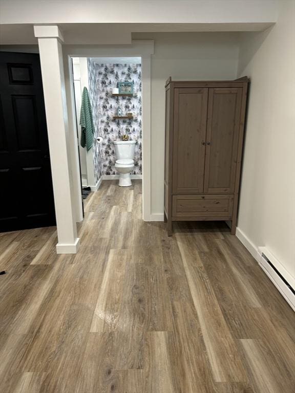 61 Esta Rd, Plymouth, MA 02360 - bathroom with wood finished floors and a baseboard radiator