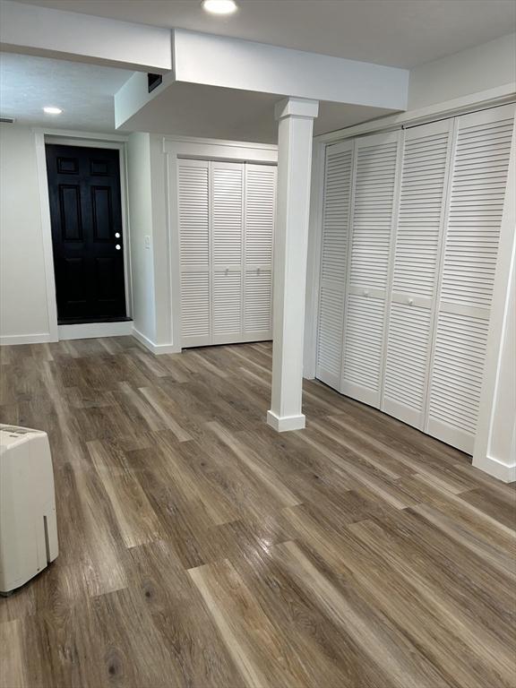61 Esta Rd, Plymouth, MA 02360 - below grade area with wood finished floors and recessed lighting