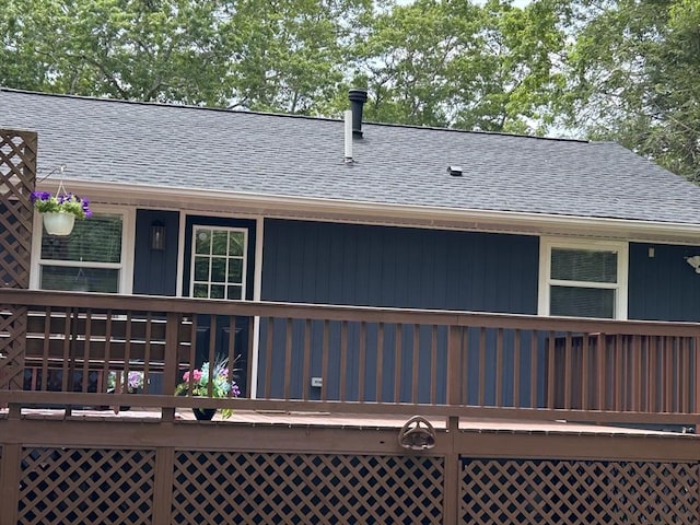 61 Esta Rd, Plymouth, MA 02360 - back of house with a shingled roof and a wooden deck