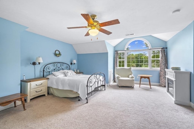 53 Arnold Way, Uxbridge, MA 01569 - bedroom featuring lofted ceiling, carpet floors, and a ceiling fan