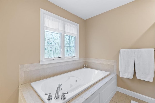 53 Arnold Way, Uxbridge, MA 01569 - bathroom with a tub with jets and tile patterned flooring