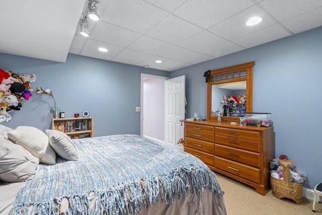 53 Arnold Way, Uxbridge, MA 01569 - bedroom with carpet floors, a paneled ceiling, and recessed lighting