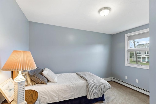 125 Seaview Dr, Plymouth, MA 02360 - carpeted bedroom featuring a baseboard heating unit and baseboards