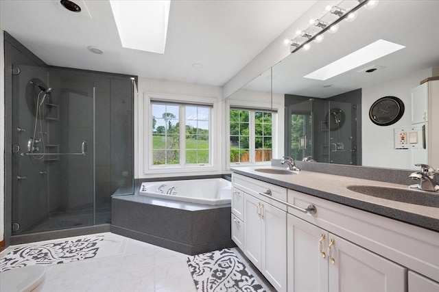 447 Coy Hill Rd, Warren, MA 01083 - full bath with a skylight, a stall shower, and a bath