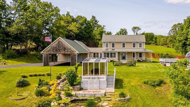 447 Coy Hill Rd, Warren, MA 01083 - rear view of property featuring a greenhouse, an outdoor structure, and a yard