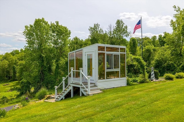 447 Coy Hill Rd, Warren, MA 01083 - view of outbuilding with a sunroom