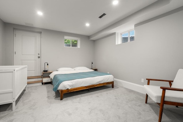 2 Rockwood Ter Unit 2, Newton, MA 02466 - bedroom with recessed lighting, light colored carpet, and baseboards