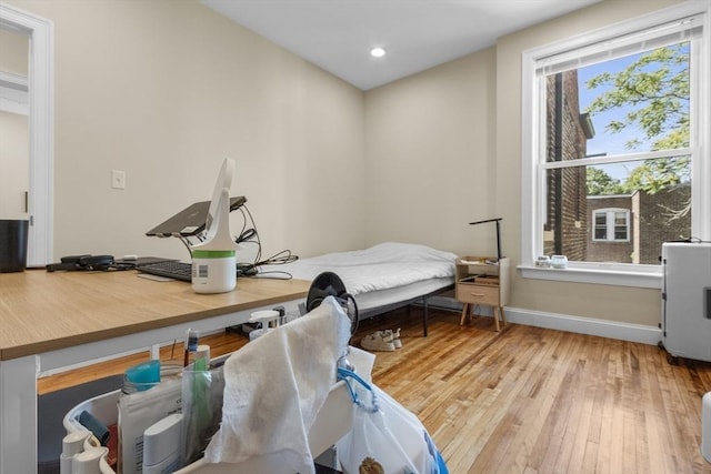 130 Glenville Ave, Boston, MA 02134 - bedroom with hardwood / wood-style flooring and recessed lighting