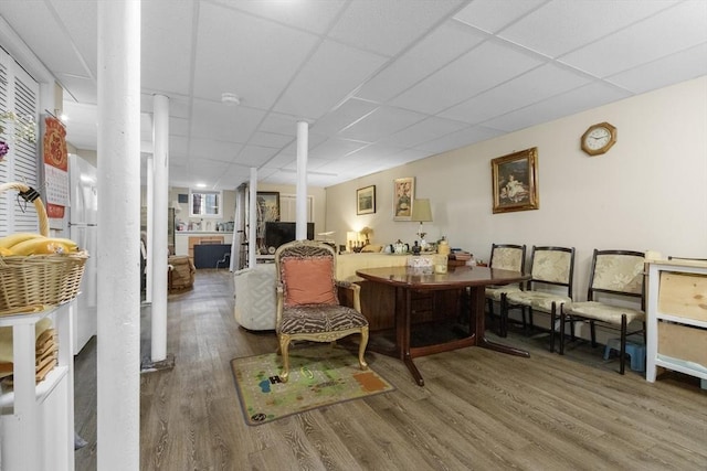 130 Glenville Ave, Boston, MA 02134 - living area featuring wood finished floors and a paneled ceiling