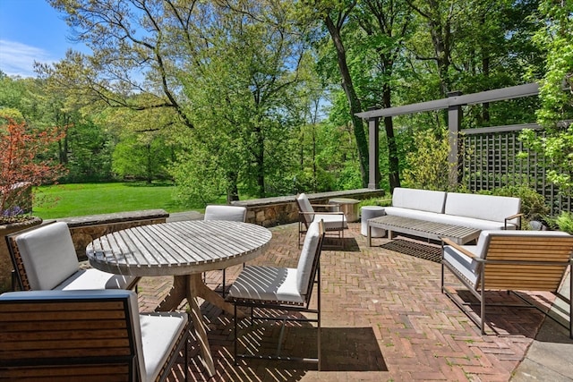 view of patio / terrace featuring outdoor lounge area