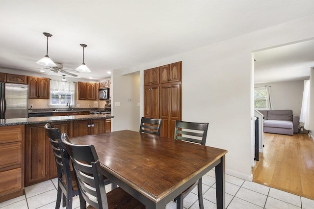 7 Cornish St, Carver, MA 02330 - dining area featuring light tile patterned flooring and ceiling fan