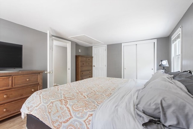 7 Cornish St, Carver, MA 02330 - bedroom featuring light wood-style flooring and attic access