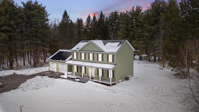 view of front of house with a garage