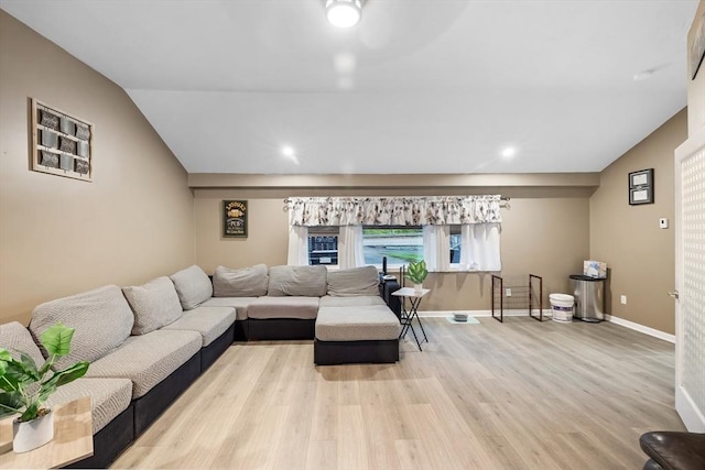 8 New Spencer Rd, Charlton, MA 01507 - living area with light wood-style flooring, lofted ceiling, baseboards, recessed lighting, and a ceiling fan