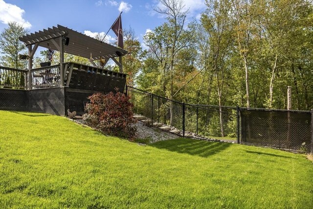 8 New Spencer Rd, Charlton, MA 01507 - view of yard with a pergola and a wooden deck