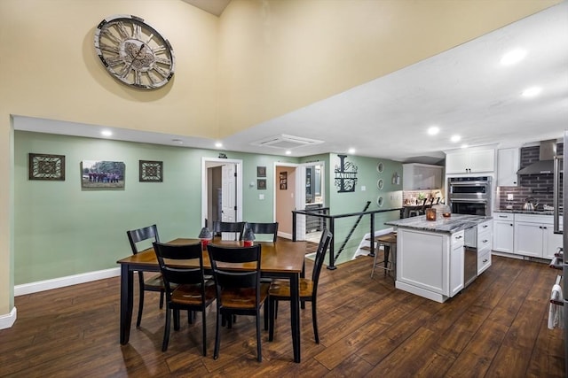 8 New Spencer Rd, Charlton, MA 01507 - dining area with dark wood-type flooring, recessed lighting, and baseboards