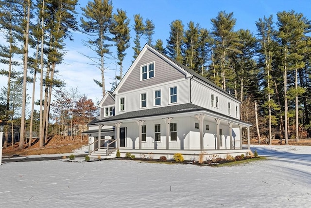 farmhouse-style home with covered porch