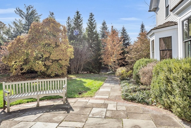 view of yard with a patio area