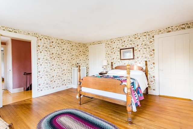 bedroom featuring wood-type flooring