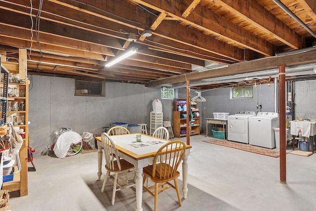 890 Westford St, Lowell, MA 01850 - basement with separate washer and dryer and a sink