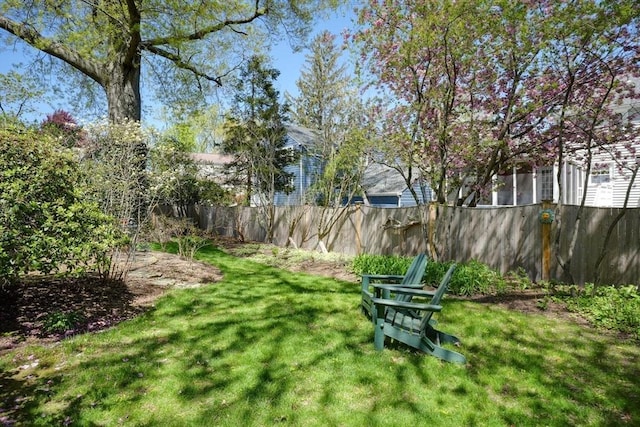 view of yard with fence