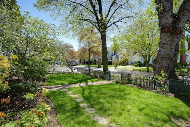 view of yard with fence