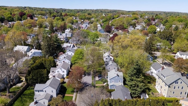 birds eye view of property with a residential view