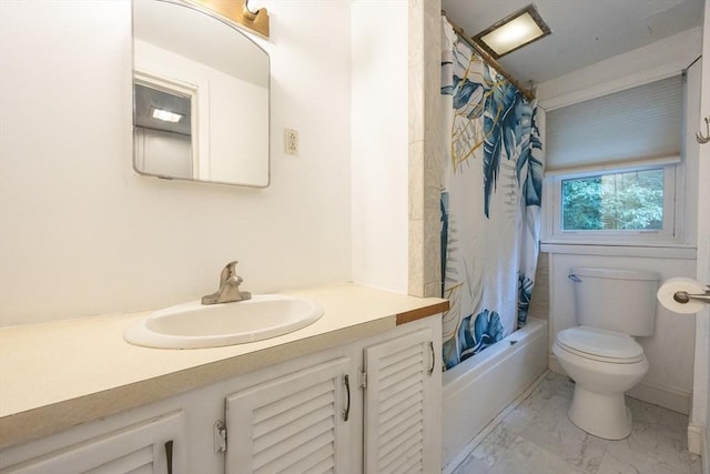 170 Walnut Rd, Wrentham, MA 02093 - bathroom with marble look tile flooring, vanity, and shower / tub combo
