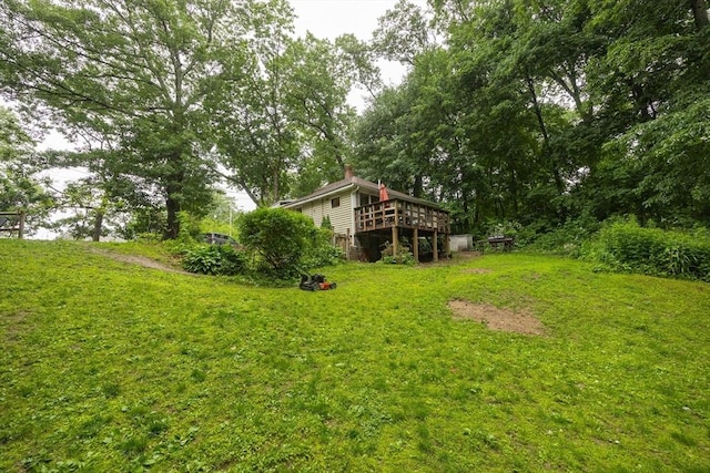 170 Walnut Rd, Wrentham, MA 02093 - view of grassy yard with a wooden deck