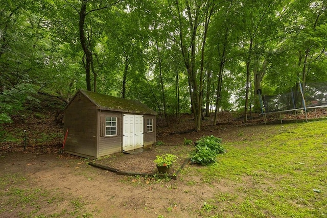 170 Walnut Rd, Wrentham, MA 02093 - view of yard with a trampoline and a shed