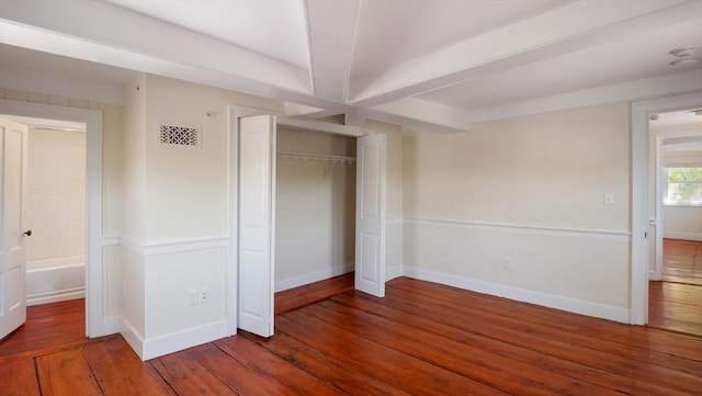 141 State St Unit 2, Newburyport, MA 01950 - unfurnished bedroom with hardwood / wood-style flooring, a closet, and baseboards