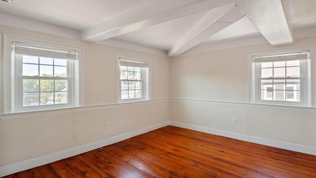 141 State St Unit 2, Newburyport, MA 01950 - spare room with beamed ceiling, baseboards, and wood-type flooring