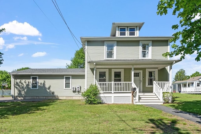 37 Gorham St, Chelmsford, MA 01824 - american foursquare style home featuring a porch and a front yard