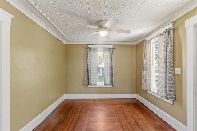 37 Gorham St, Chelmsford, MA 01824 - unfurnished room featuring an ornate ceiling, plenty of natural light, ceiling fan, baseboards, and crown molding