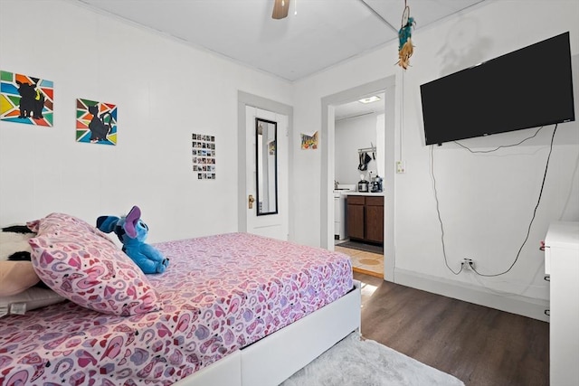 73 Lincoln Ave, Saugus, MA 01906 - bedroom with wood finished floors, ceiling fan, and ensuite bathroom