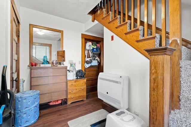 73 Lincoln Ave, Saugus, MA 01906 - stairway featuring heating unit and wood finished floors