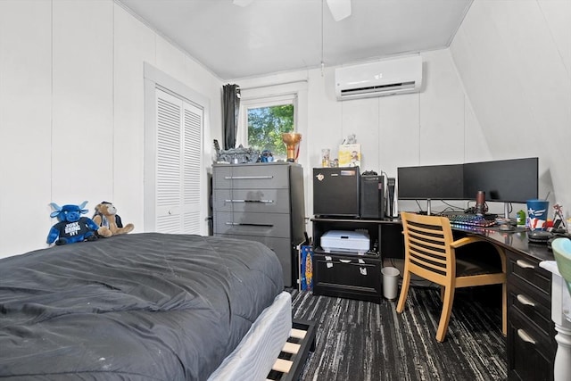 73 Lincoln Ave, Saugus, MA 01906 - bedroom featuring an AC wall unit, an office area, and a closet